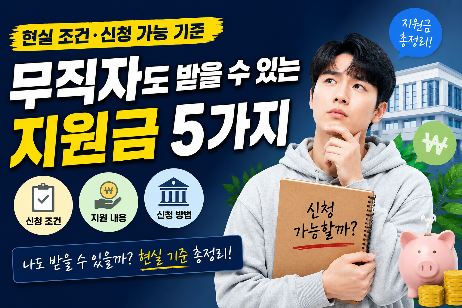무직자도 받을 수 있는 지원금 5가지
