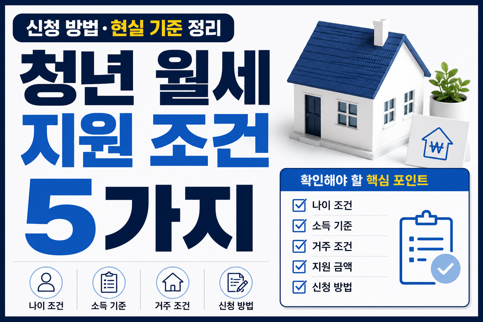 청년 월세 지원 조건 5가지