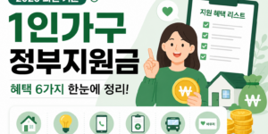 1인가구 정부지원금 혜택 6가지