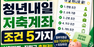 청년내일저축계좌 조건 5가지