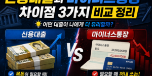 신용대출과 마이너스통장 차이점 3가지 비교 정리