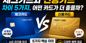 체크카드와 신용카드 차이 5가지