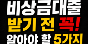 비상금대출 받기 전 꼭 알아야 할 주의사항 5가지
