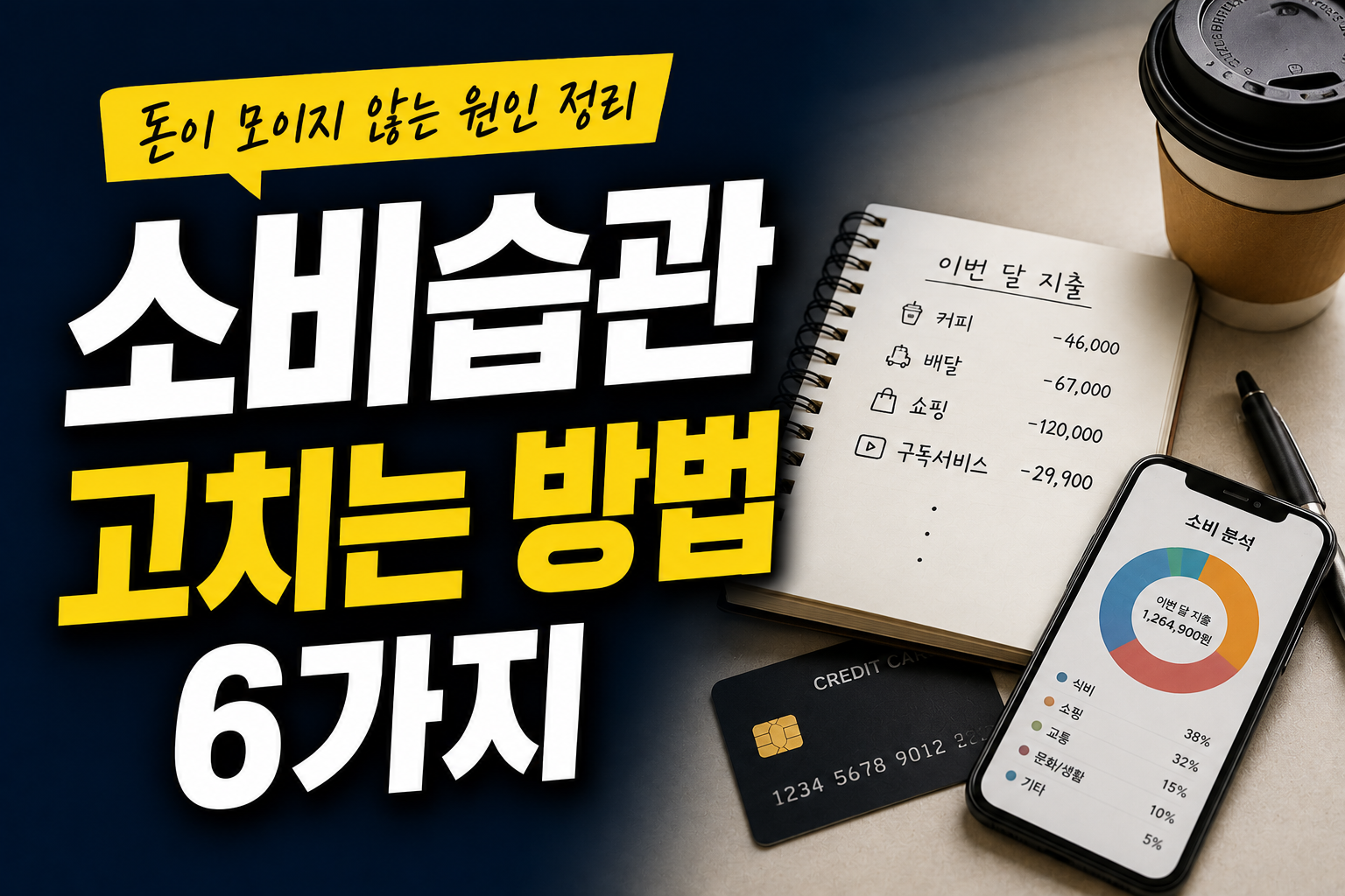 소비습관 고치는 방법 6가지