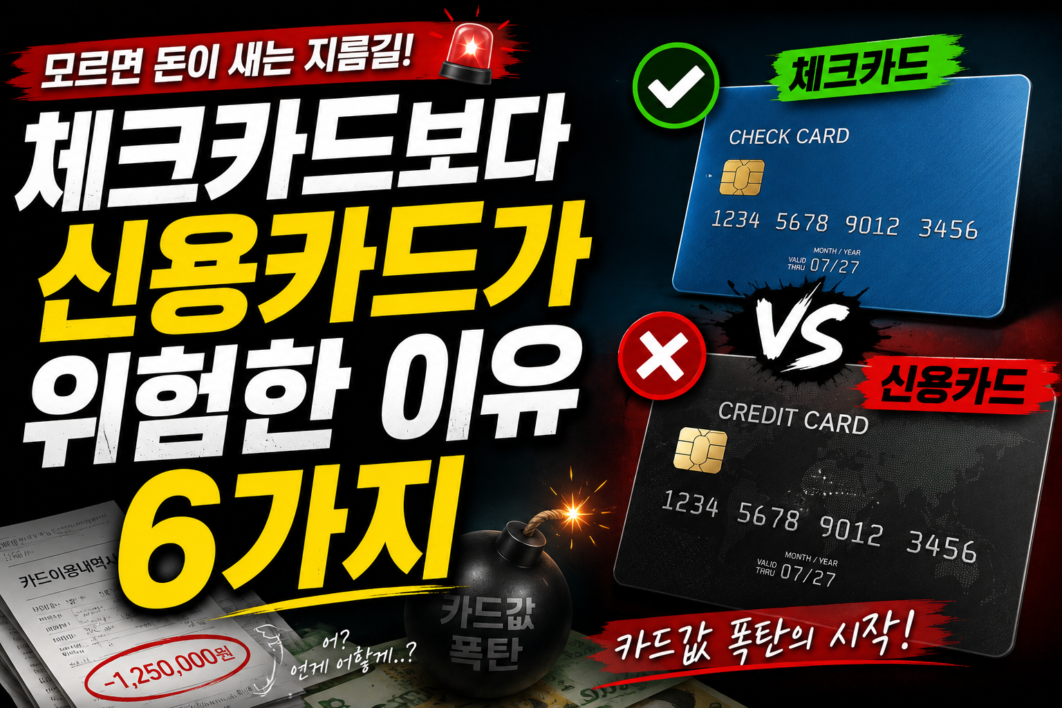 체크카드보다 신용카드가 위험한 이유 6가지