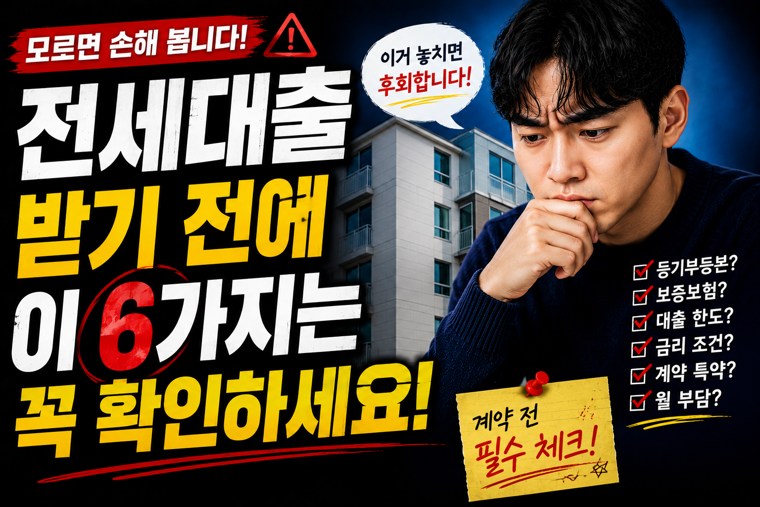 전세대출 받을 때 꼭 확인해야 하는 부분 6가지