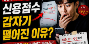 신용점수 갑자기 떨어지는 이유 6가지