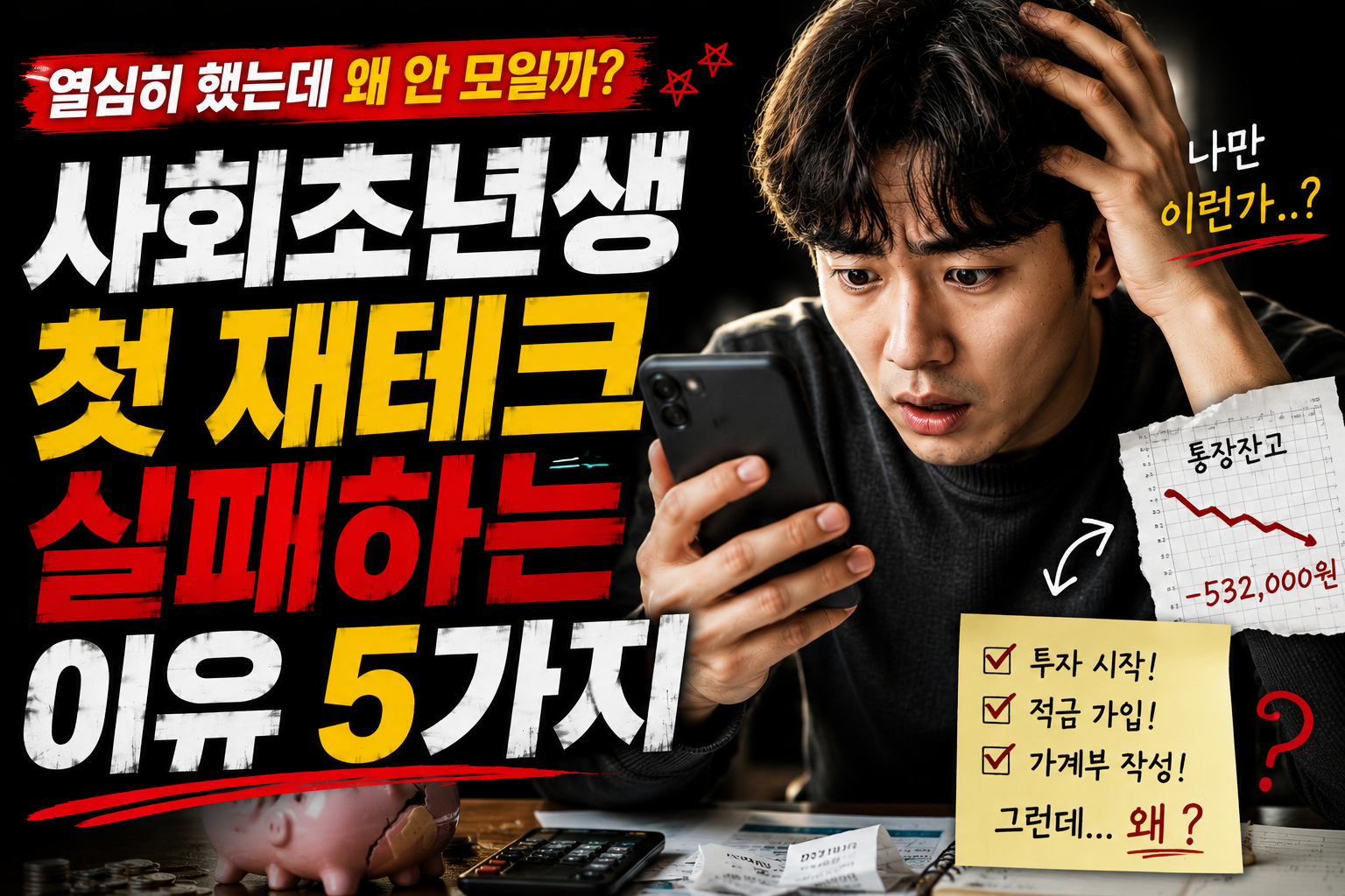 사회초년생 첫 재테크 실패하는 이유 5가지