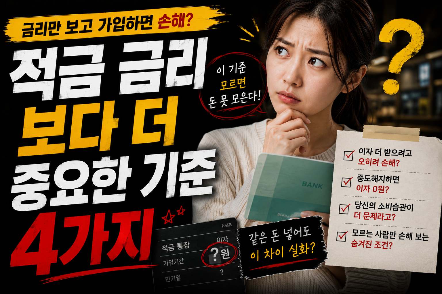 적금 금리보다 더 중요한 기준 4가지