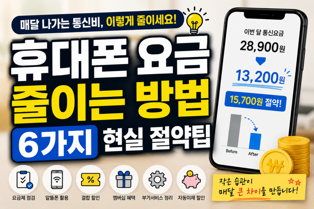 휴대폰 요금 줄이는 방법 6가지