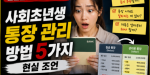 사회초년생 통장 관리 방법 5가지 현실 조언