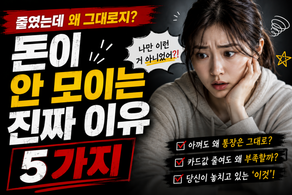 돈이 안 모이는 이유 5가지
